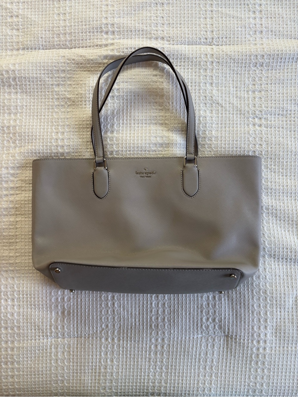 kate spade grey leather tote bag